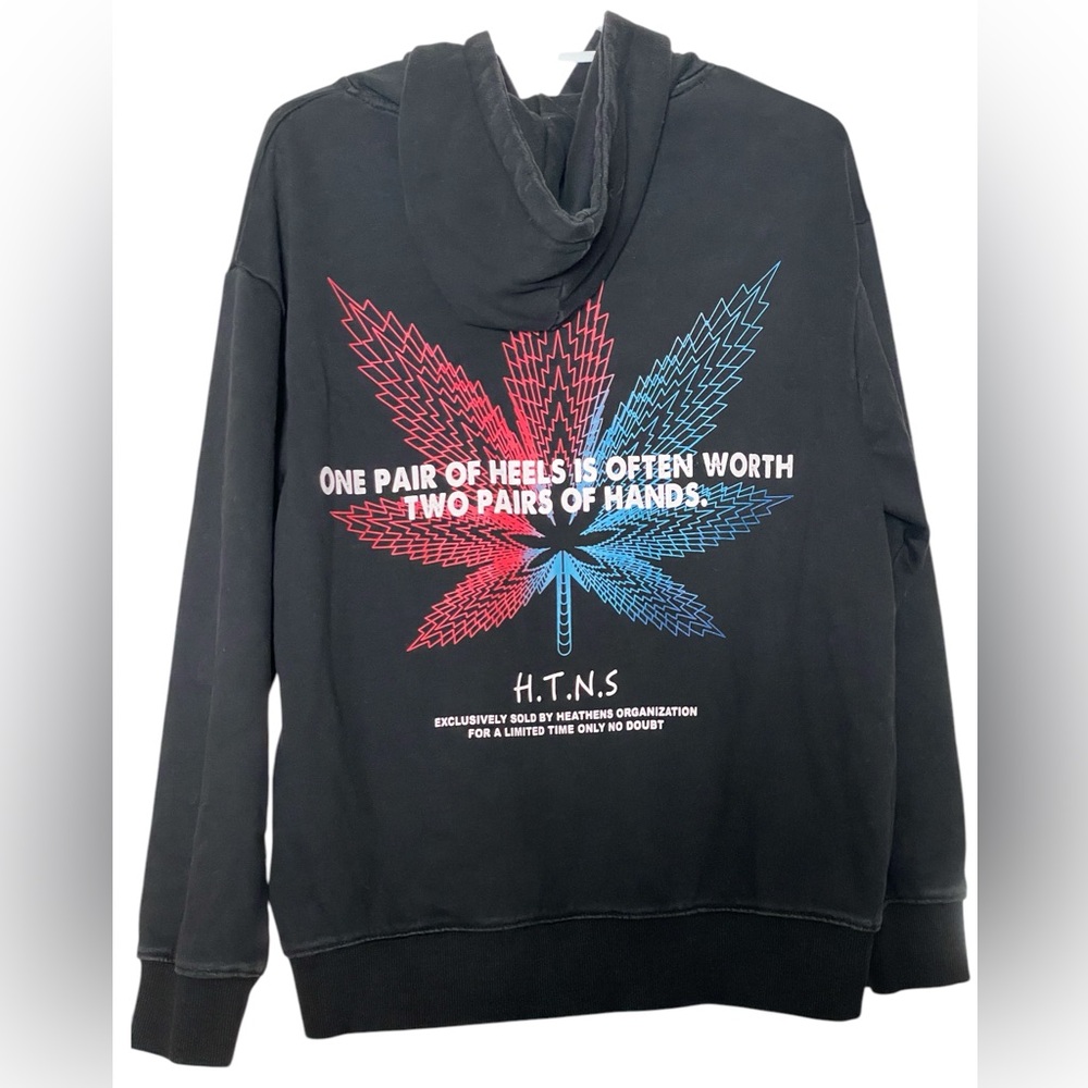 Rare H.T.N.S. Heathens Mary Jane leaf print hoodie L